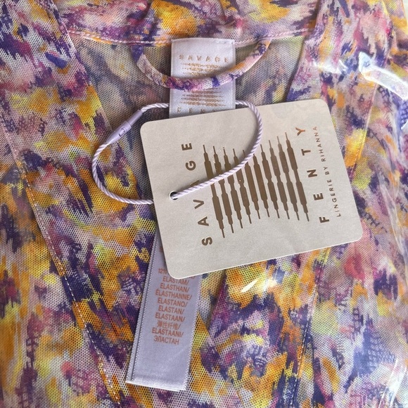 Savage X Fenty Multicolor Cyber Cat Print Cyber Cat Long Robe - Picture 11 of 13